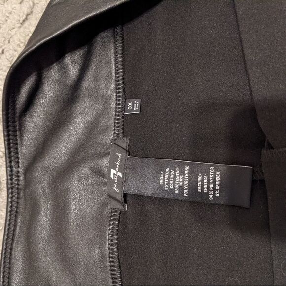 Nwt 7 For all mankind faux leather black pants leggins siz 3X @Z - Picture 8 of 10